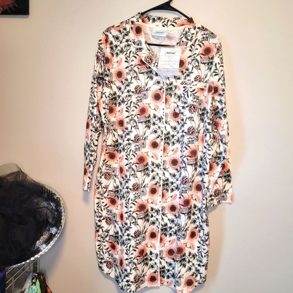🌴National Sinve 1952 Vintage Housecoat or Housedress Button-down